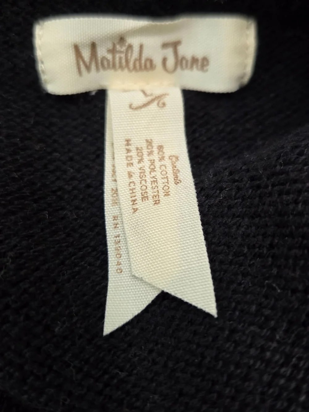 Matilda Jane | Black Lace Hem Open Front Cardigan | Size Large - Picture 4 of 4